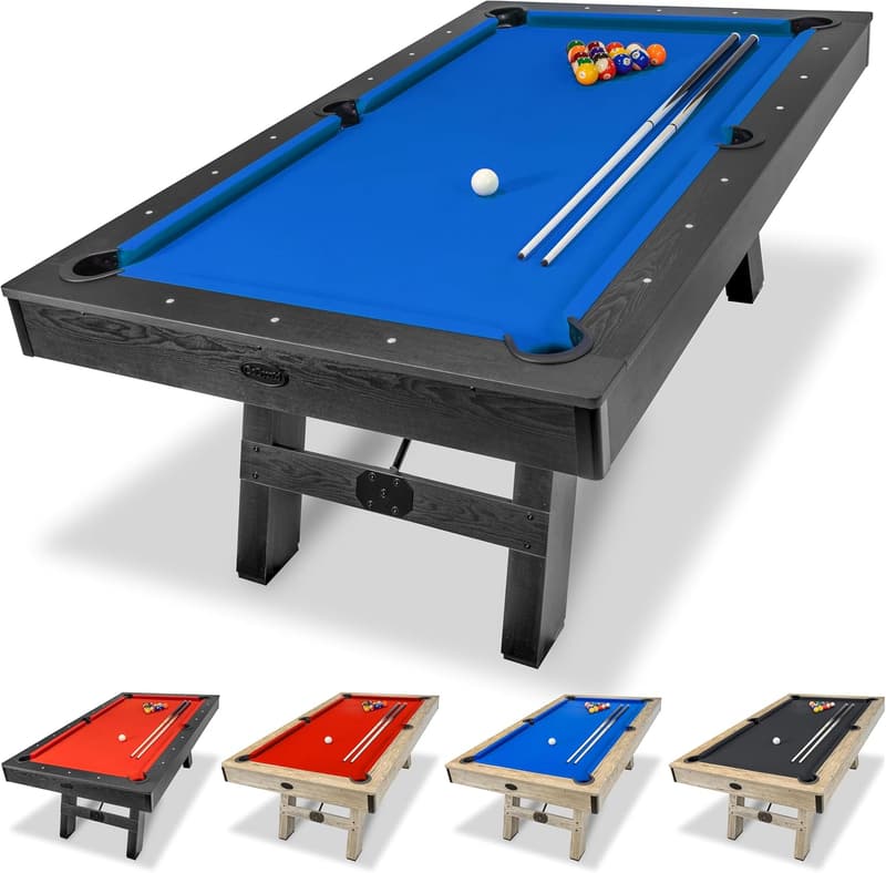 7 ft Modern Billiards Table with Wood Finish and Accessories