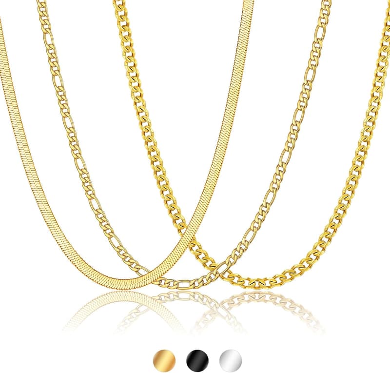 Men's & Women's 316L Stainless Steel Chain Necklace Set