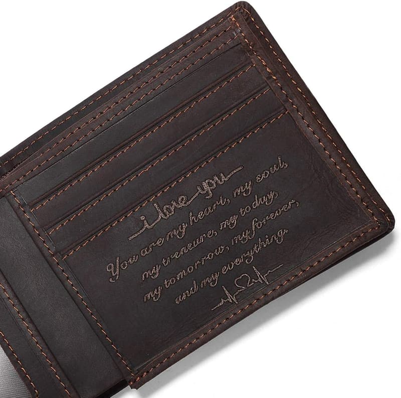Personalized Leather Wallet for Dad – Custom Engraving Gift