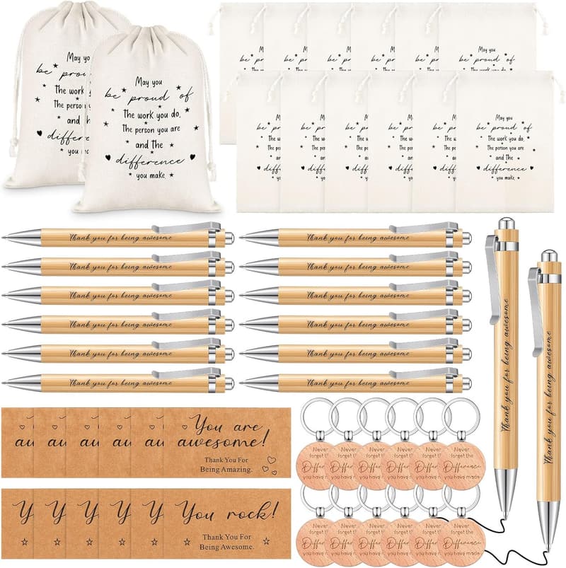 Employee Appreciation Gift Set with Motivational Pens & Porte-clés