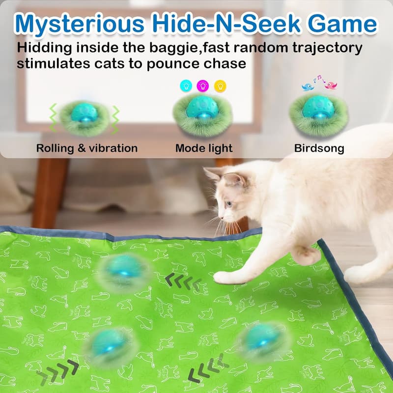 Interactive Moving Cat Ball Toy with Chirping Sounds