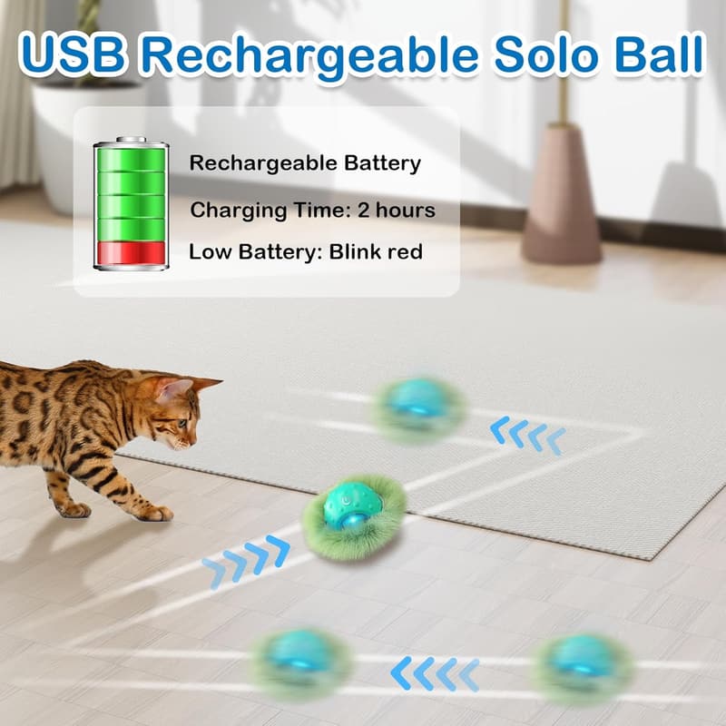 Interactive Moving Cat Ball Toy with Chirping Sounds