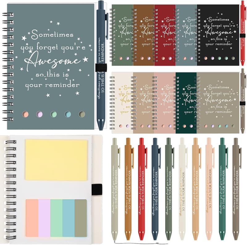 Employee Appreciation Inspirational Notebooks with Bamboo Pen Set