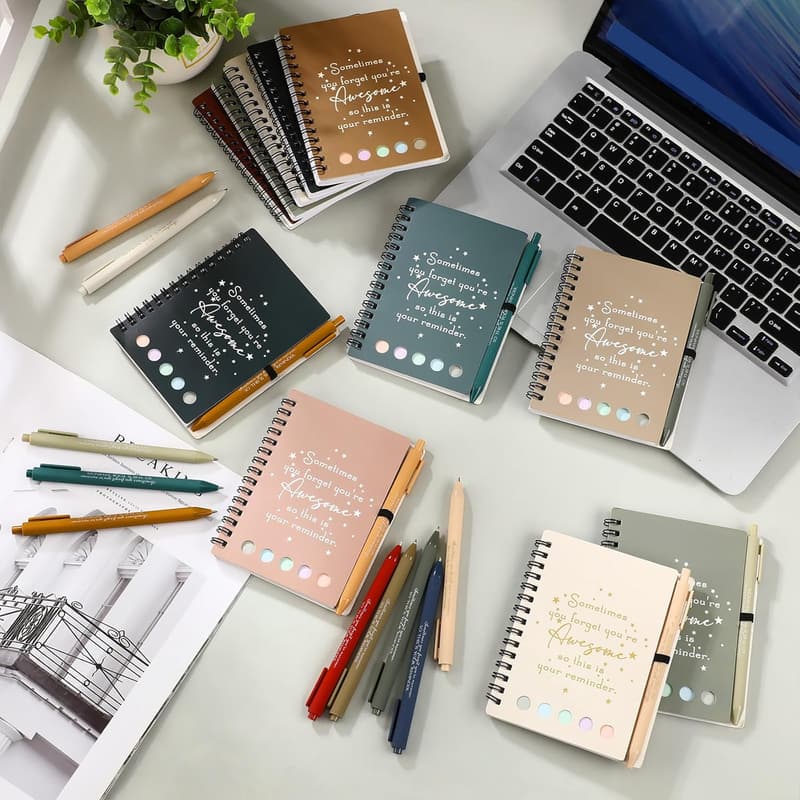 Employee Appreciation Inspirational Notebooks with Bamboo Pen Set