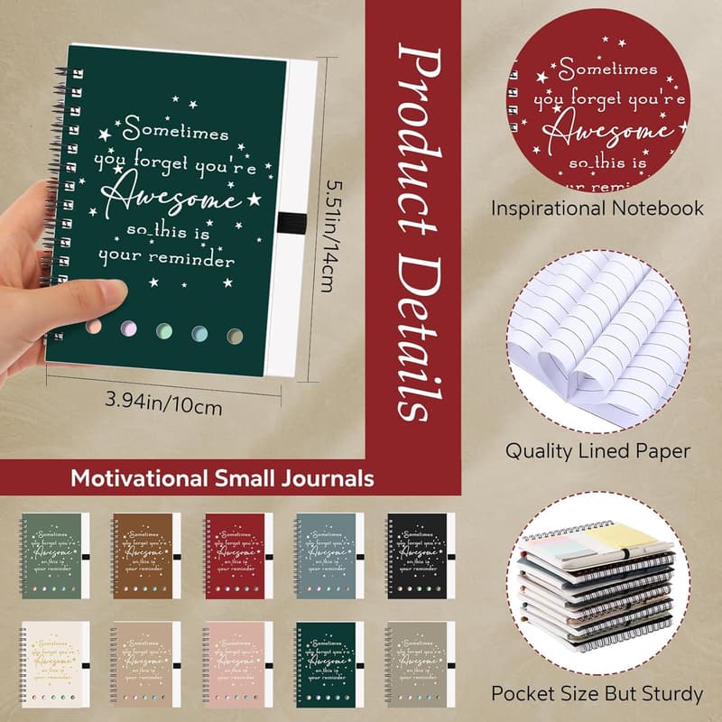 Employee Appreciation Inspirational Notebooks with Bamboo Pen Set