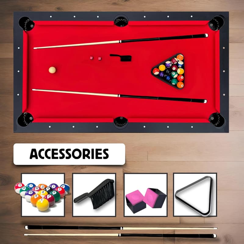 6 FT Portable Pool Table with Accessories Set