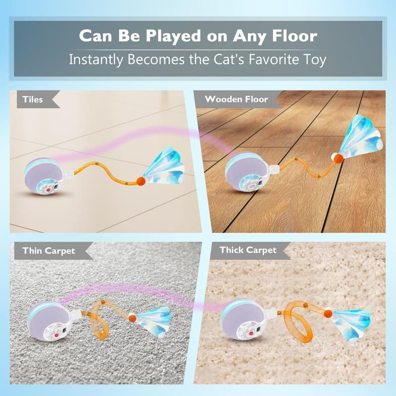 Interactive Motion-Activated Cat Toy Ball for Indoor Cats