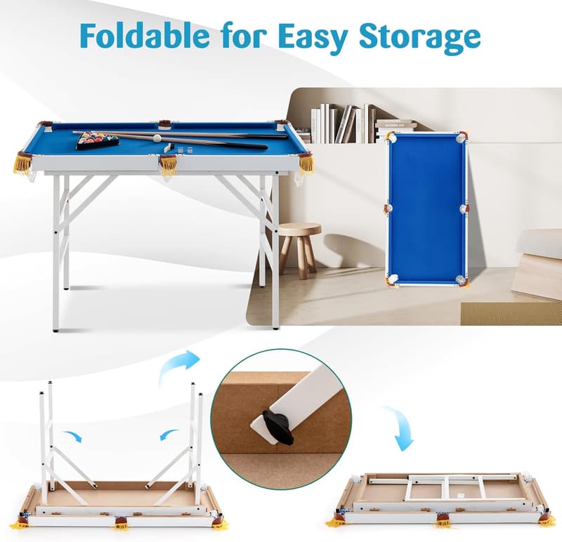 Folding Snooker Table - Engineered Wood Construction