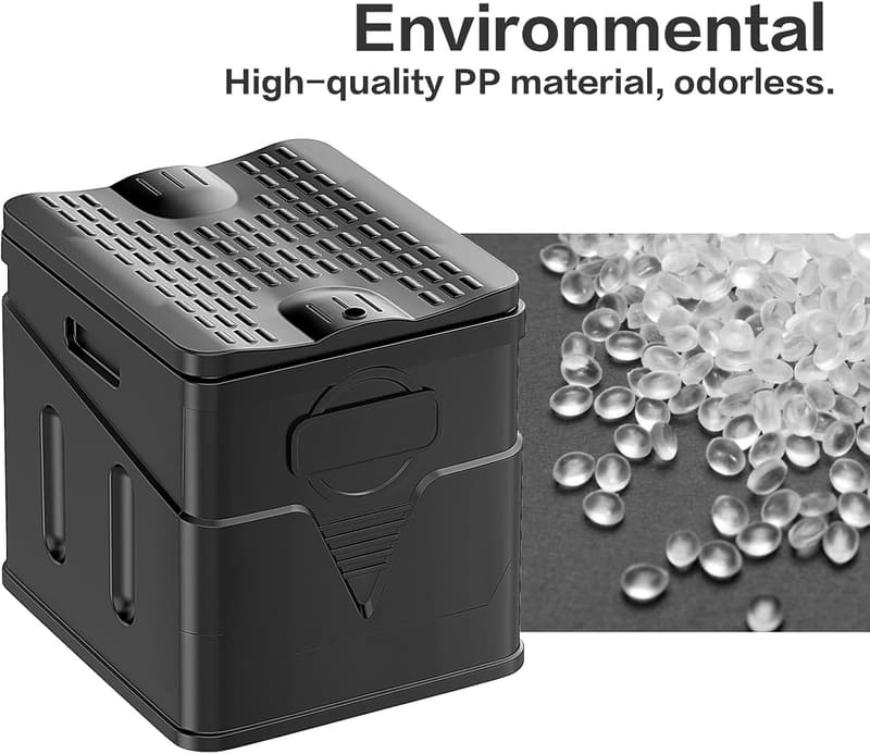 Compact Portable Toilet for Camping and Travel, Black