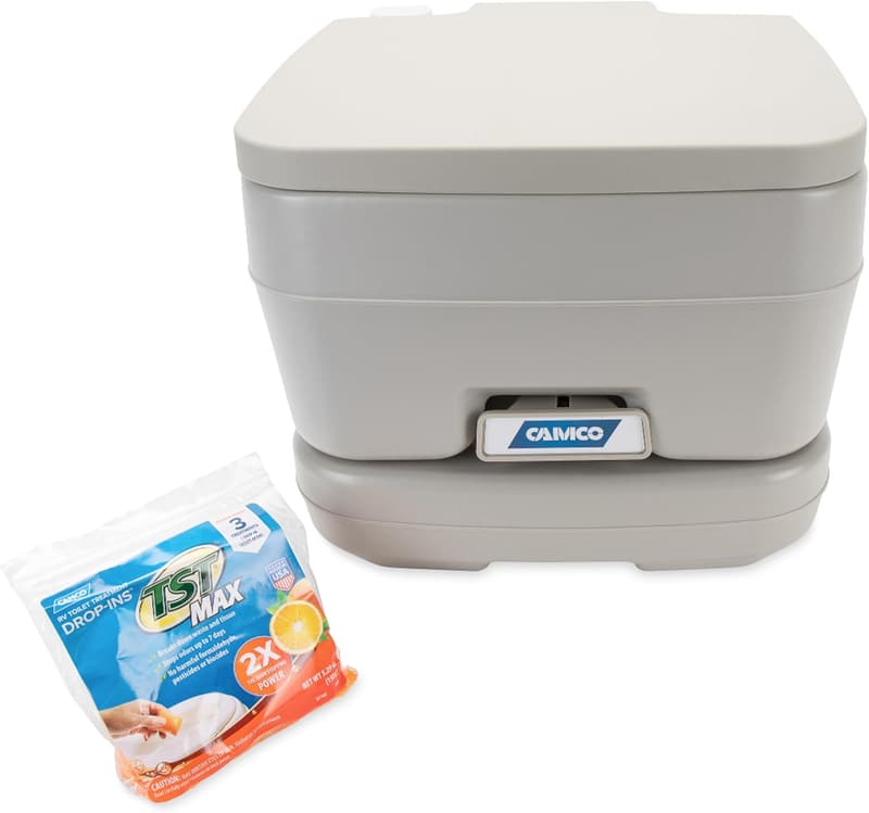 Portable 2.6-Gallon Toilet with Detachable Tank & Easy Transport