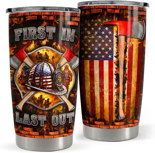 Firefighter Tumbler 20oz Stainless Steel Travel Mug for Men