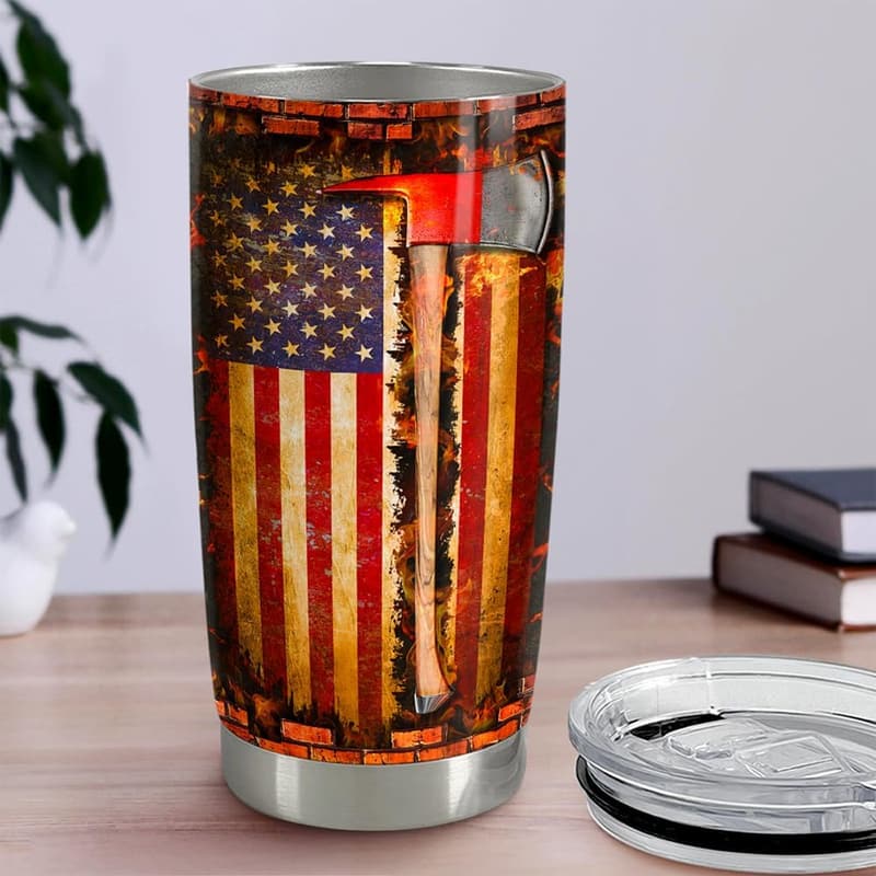 Firefighter Tumbler 20oz Stainless Steel Travel Mug for Men