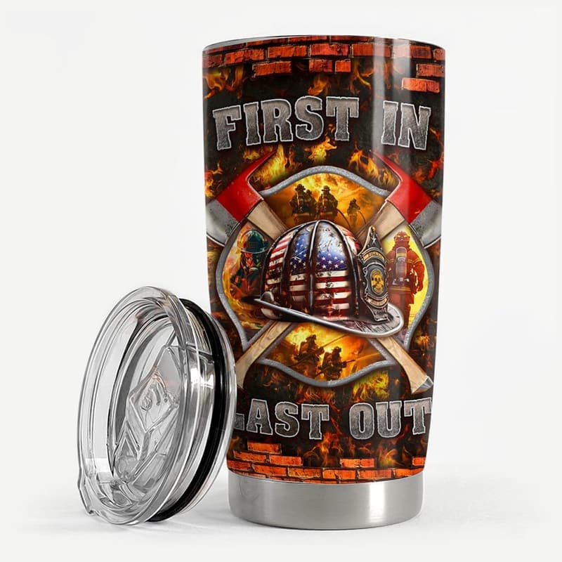 Firefighter Tumbler 20oz Stainless Steel Travel Mug for Men