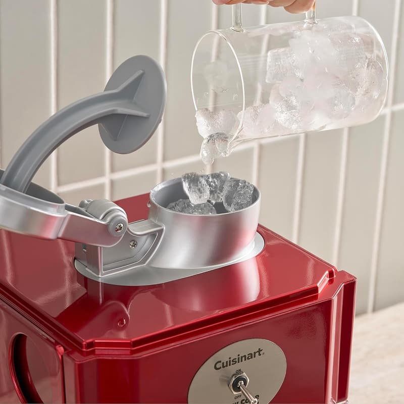 Cuisinart Snow Cone Machine, Red Shaved Ice Maker with Cups