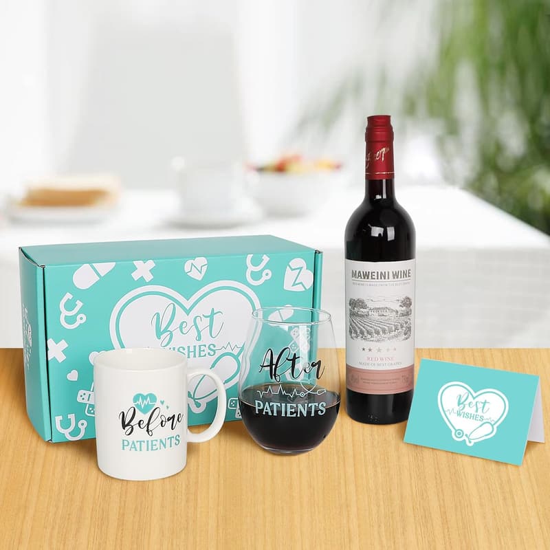 Nurse and Doctor Gift Set: 11 oz Mug & 19 oz Wine Glass