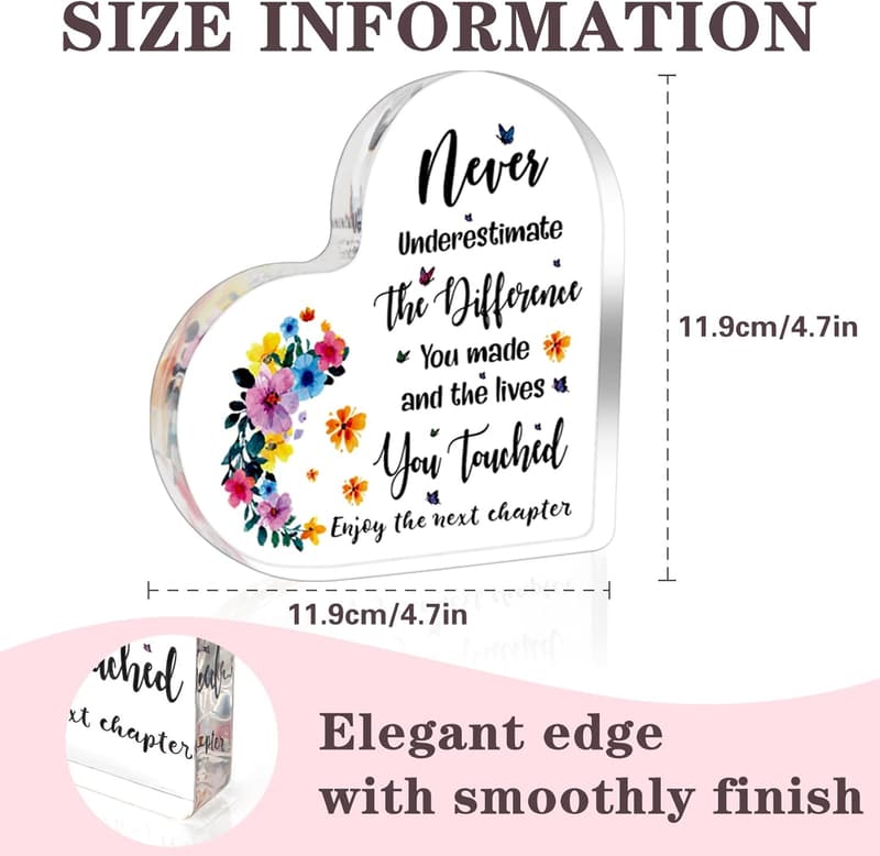 Retirement Gift for Women - Thank You Plaque for Coworkers