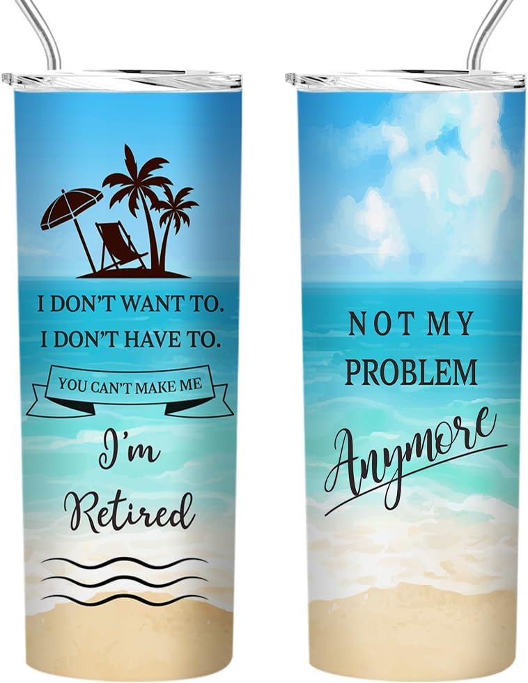 Retirement Travel Tumbler for Women - 20oz Insulated Cup