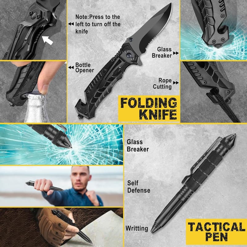28-in-1 Survival Kit for Men - Great for Camping & Hiking