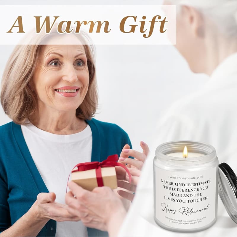 Retirement Gift: Lavender Scented Candle for Women and Men