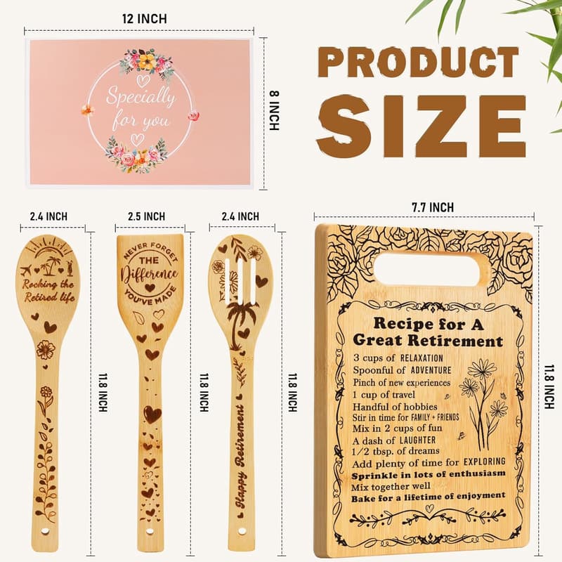2025 Retirement Gift: Cutting Board Set for Women