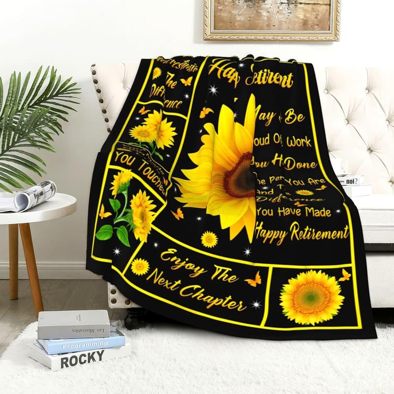 Retirement Blanket for Women - Sunflower Design, 50