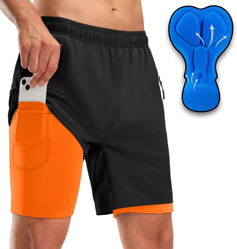 Men's 3D Padded Mountain Bike Shorts with Zipper Pockets