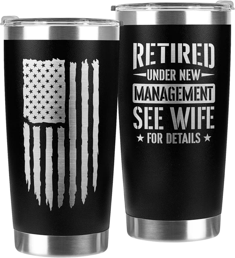 Funny Retirement Gift Tumbler for Men – 20oz Dad Farewell Cup