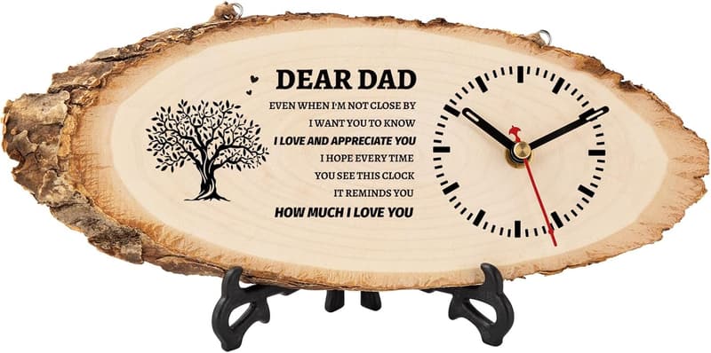 Father's Day Wooden Clock Gift from Kids