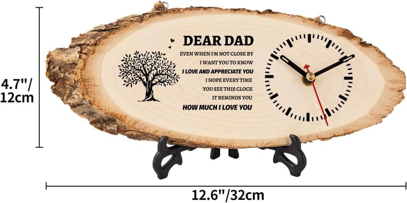Father's Day Wooden Clock Gift from Kids