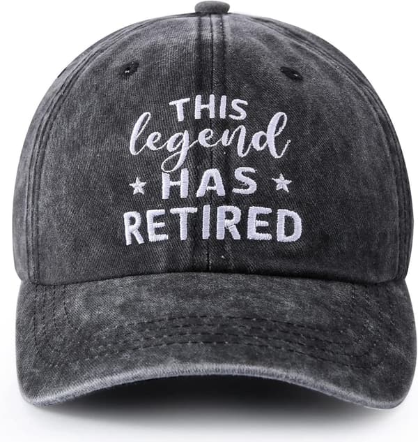 Vintage Retired Baseball Cap for Retirement Party, Adjustable