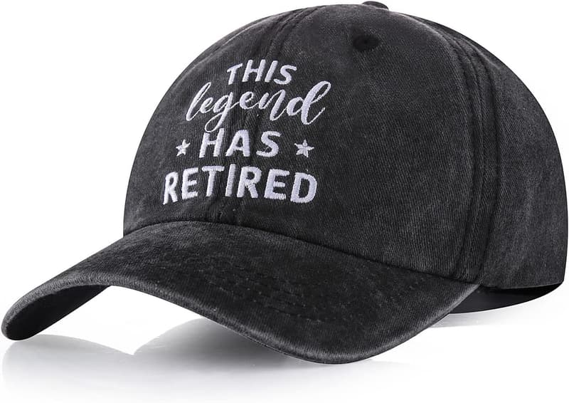 Vintage Retired Baseball Cap for Retirement Party, Adjustable
