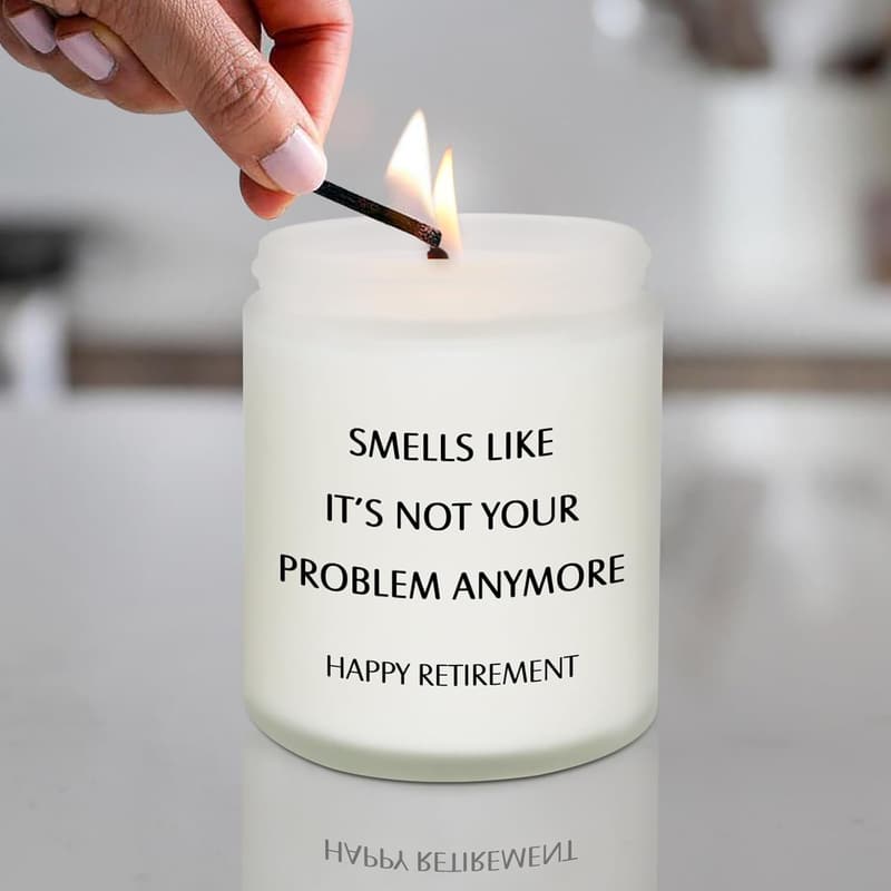 Happy Retirement Scented Candles for Coworkers and Bosses