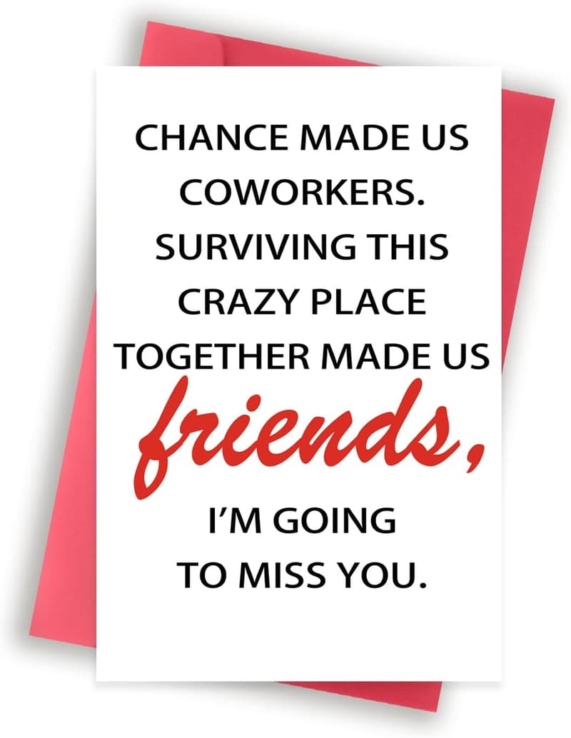 Humorous Going Away Card for Coworkers and Friends