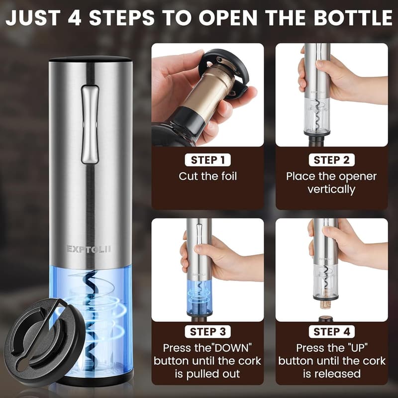 Rechargeable Wine Opener Gift Set for Home & Outdoor Use
