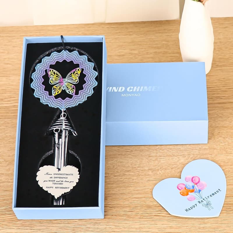 Retirement Wind Chime with Butterfly - Gift for Coworkers & Friends