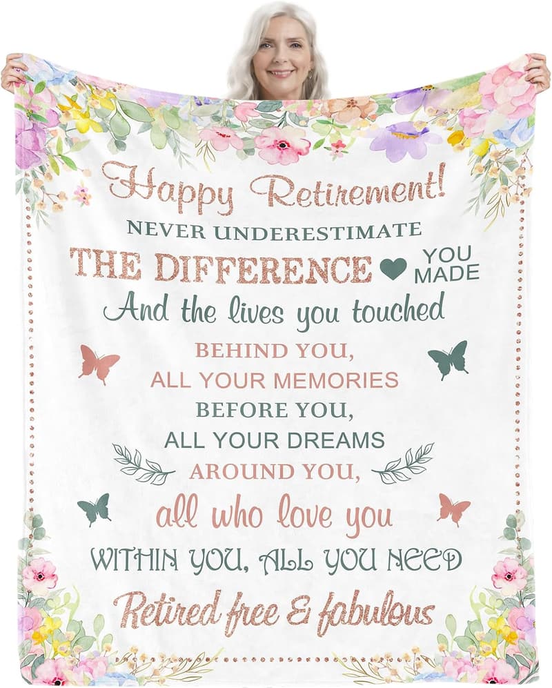 Classy Retirement Blanket Gift for Women, 50