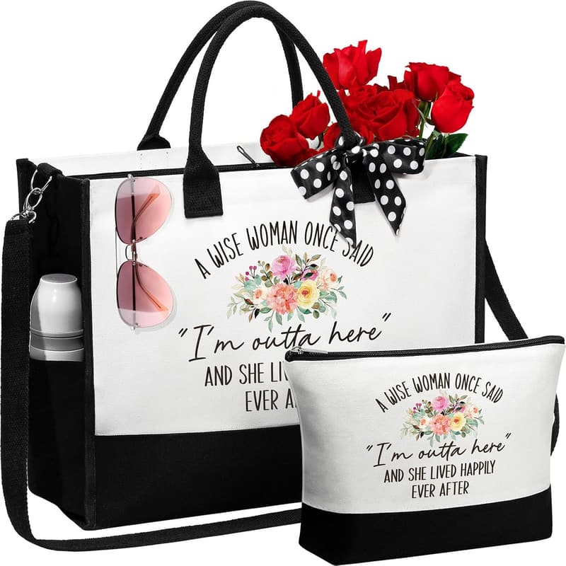 2025 Retirement Gift Set for Women - Funny Tote & Makeup Bags