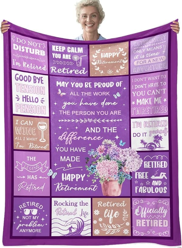 Funny Retirement Blanket Gift for Women, 50