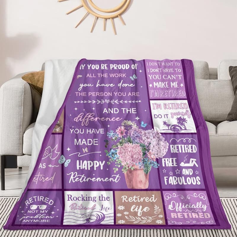 Funny Retirement Blanket Gift for Women, 50