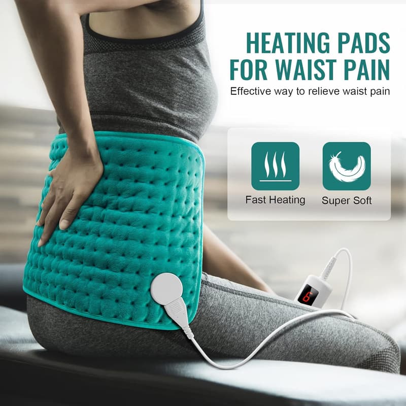 Electric Heating Pad for Pain Relief - Auto Shut Off, 6 Settings