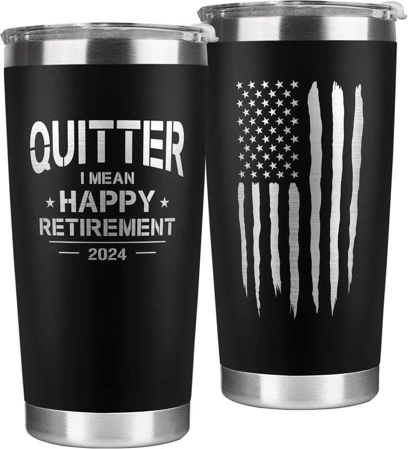 2024 Retirement Tumbler for Men - 20 Oz Cool Gift