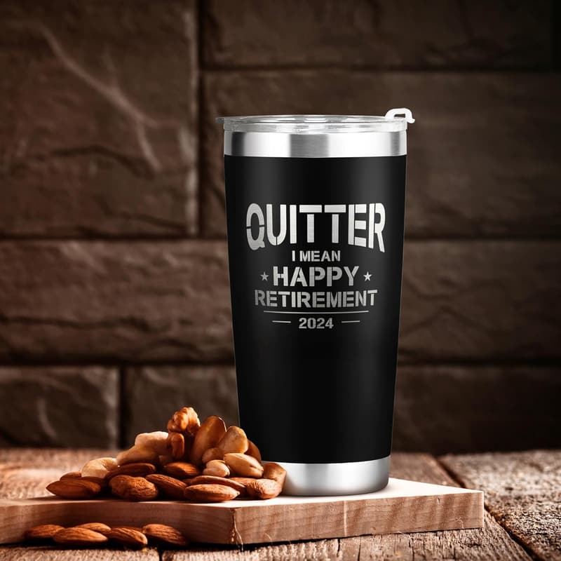 2024 Retirement Tumbler for Men - 20 Oz Cool Gift