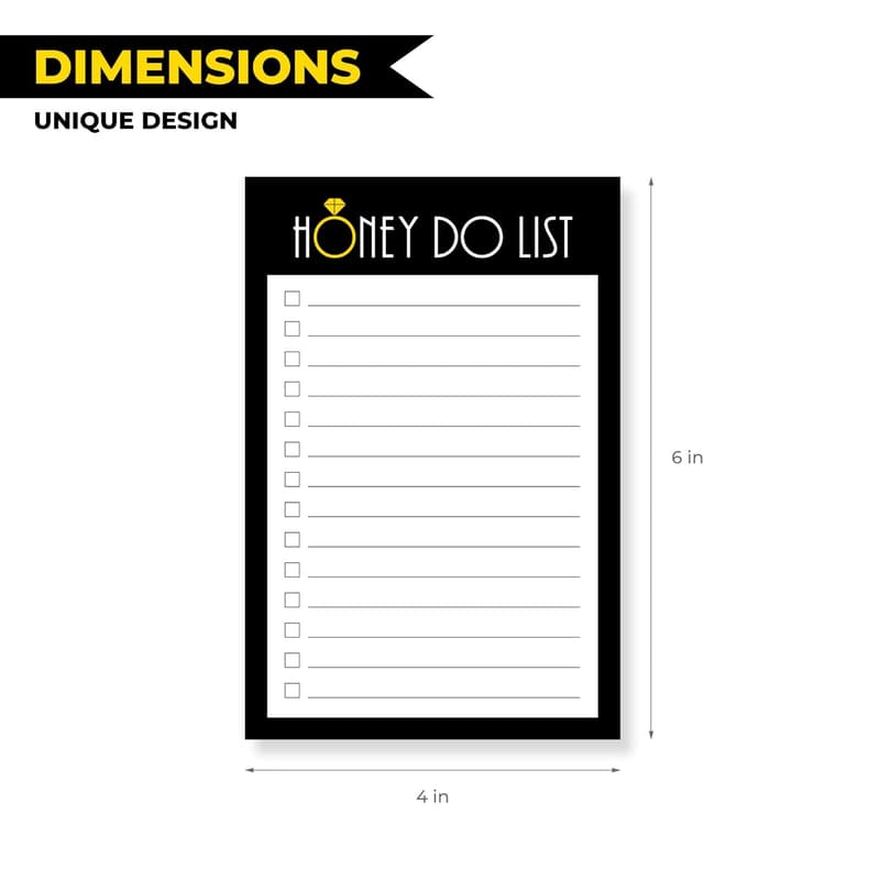 Honey Do List Notepad for Men - Gag Gift 4x6 inches