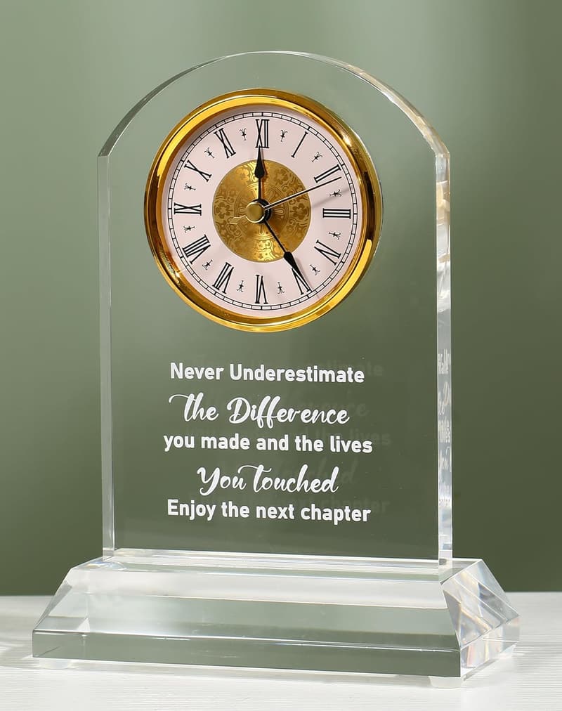 Retirement Desk Clock with Plaque - Perfect Gift for Coworkers