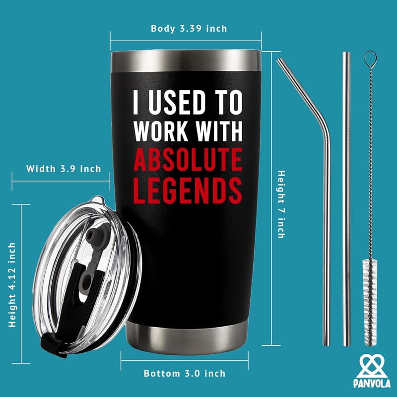 Farewell Gift: Vacuum Insulated Tumbler for Coworkers (Black, 20 oz)