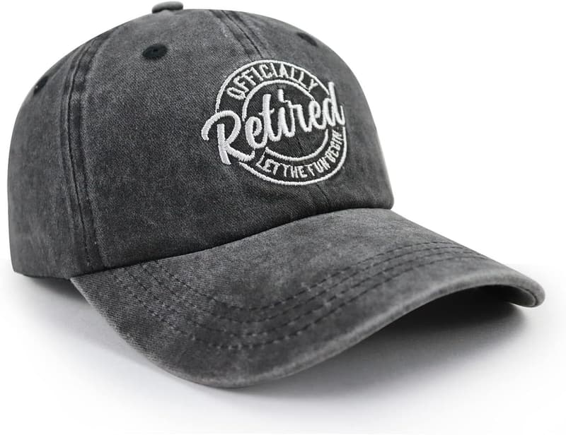 Retirement Baseball Cap, Funny Adjustable Cotton Hat for Men & Women