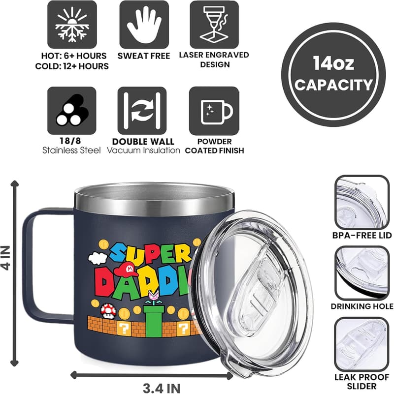 No. 1 Dad Insulated Travel Mug - Perfect Father's Day Gift