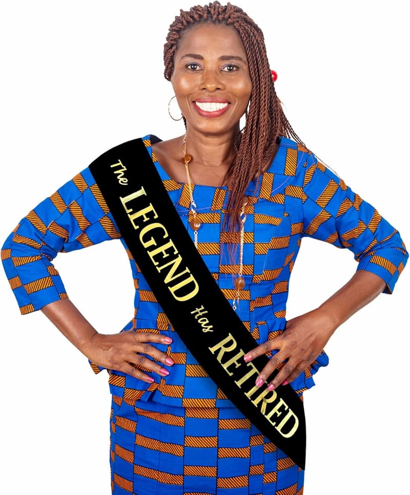 Retirement Party Sash – Elegant Black & Gold Foil for All