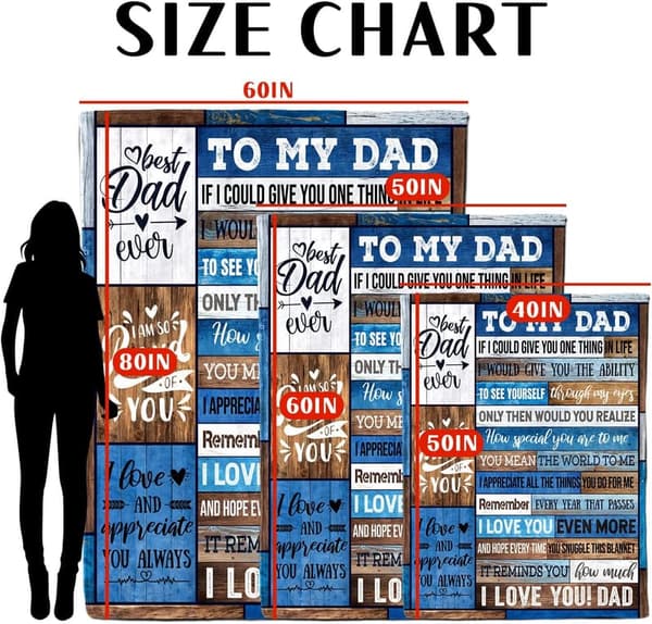 Dad Birthday Gift: Soft 50x60 Inch Throw Blanket