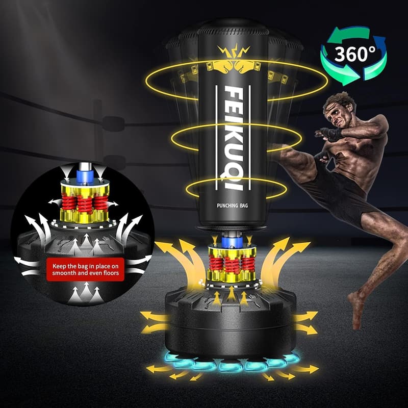 205lbs Heavy Standing Punching Bag for Adults - Shock Absorber